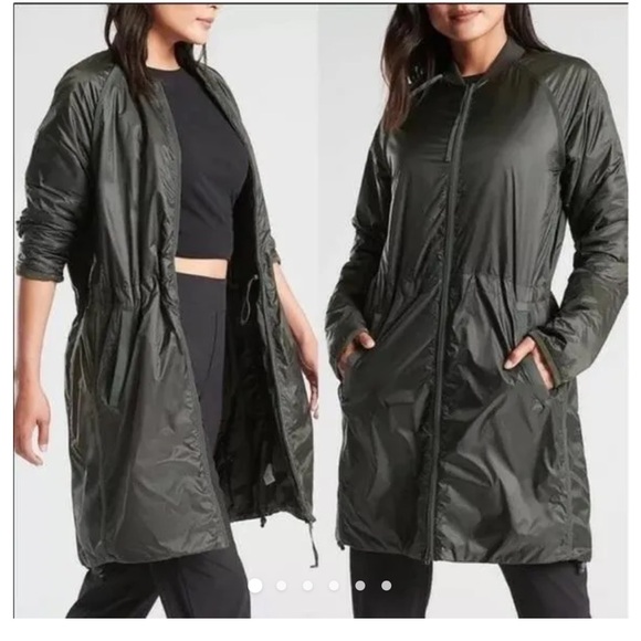 Athleta SUMMIT PIRMALOFT SHELL DARK OLIVE GREEN Size Small Jacket - Picture 5 of 13